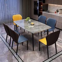 Table à manger Rock Board, petite table à manger pour la maison, table à manger simple et moderne, table et chaises de style luxe léger