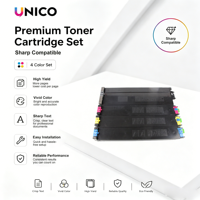 Cartouches de toner compatibles UNICO MX30 pour imprimante laser Sharp MX-C2621 C2651 C3121 C3051 C3081 C3082 C3581 C3582