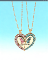 Collier magnétique assorti pour meilleures amies, papillon, respectueux de l'environnement, électroplaqué, pour deux filles, cadeaux d'amitié