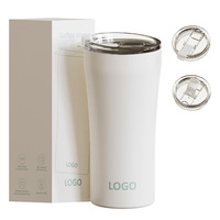 Mug de camping isotherme à double paroi en acier inoxydable avec couvercle coulissant, logo personnalisé, vente en gros, gobelet de voyage 12oz/15oz