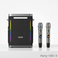 XDOBO Party 1981 II Enceinte de karaoké 300W avec 2 micros sans fil, éclairage LED RGB, charge rapide Type-C, entrée instrument, pour extérieur