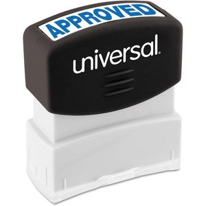 Sello Universal Preentintado de un Solo Color, Tinta Azul, Sello de Mensaje, Aprobado para Uso en Oficina, Material Plástico - Product Image 2