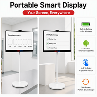 Téléviseur intelligent portable de 32 pouces avec écran tactile Incell Android 13, rétroéclairage LED, HDTV blanc avec boîtier blanc
