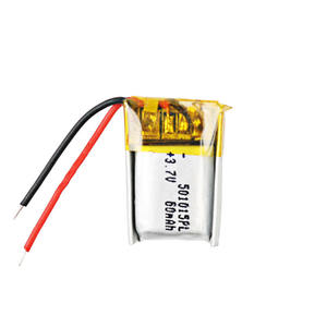 Custom 501015 <span class=keywords><strong>60mah</strong></span> 100mah <span class=keywords><strong>3.7v</strong></span> ליתיום פולימר סוללה ליתיום יון נטענת תאי סוללות <span class=keywords><strong>Lipo</strong></span> סוללות - Product Image 6