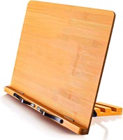 Support de livre de cuisine et de livre en bambou avec fonction de stockage Support de repos de lecture pour tablettes écologiques