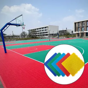 Piso de plástico antiderrapante intertravado piso multiuso para quadra de esportes piso para esportes ao ar livre