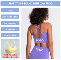 Leggings de sport pour femmes à taille haute élastique, respirants, à séchage rapide, sans couture, à motif uni, avec logo personnalisé et effet scrunch fessier