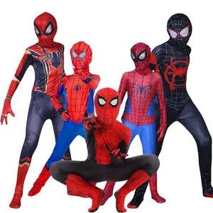 Kostum Cosplay Halloween Spider Man Spiderman, Kostum Cosplay Halloween Dewasa dan Anak-anak, Kostum Cosplay Spandex 3D Merah Hitam