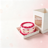 Boîte en carton carrée personnalisée avec logo pour biscuits, gâteaux et pâtisseries, emballage portable monocolore pour produits sucrés