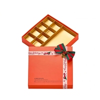 Boîte à chocolats en papier vide pour le Nouvel An, boîte à truffes carrée à 9 compartiments, pour la maison ou le bureau
