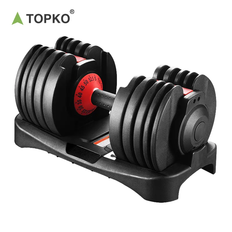 Topko Verstelbare Dumbbell 55lb 5 In 1 Enkele Dumbbells Voor Multiweight Opties Met Antislip Metalen Handvat Aanpassen Gewicht