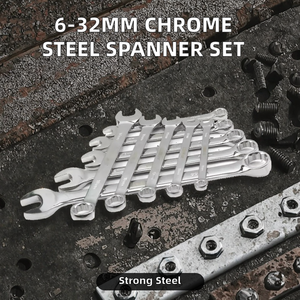 94150-94175 <b>6</b>-<b>32mm</b> Carbon Steel Open Ring Flat Double Ended Multi-Function Metric Hand Tools Combination <b>Spanner</b> <b>Set</b> - Product Image 2