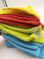 Serviette en Microfibre de nettoyage de voiture, produit d'allemagne, taille personnalisée, emballage jaune, 800gsm, 100%, chine