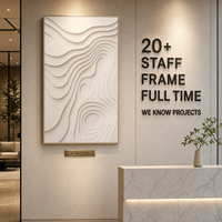 Décoration murale 3D en papier découpé à effet de vagues de dunes de sable verticales, encadrée en bois, pour hôtels, restaurants et villas, personnalisable, vente en gros, OEM