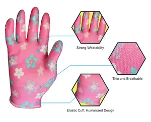 Slijtvaste China Leverancier Kleurrijke Voering Nitril Gecoate Kinderen Handschoen Voor Tuin