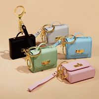 Dompet Koin Mini MOQ Rendah, Tempat Earphone, Gantungan Kunci, Tas Kecil Kulit PU, Liontin, Hadiah Wanita, Penggunaan Sehari-hari, Aksesori Penyimpanan Portabel