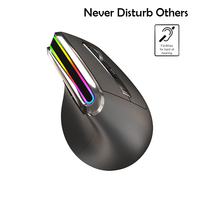 Souris verticale rechargeable à double mode BT avec rétroéclairage RVB, interface USB pour PC et tablette