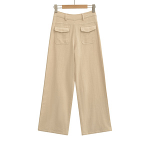 Nuovo Modello 2026: <span class=keywords><strong>Pantaloni</strong></span> Casual a Vita Alta in Cotone e <span class=keywords><strong>Lino</strong></span>, Gamba Larga, Nuovi <span class=keywords><strong>Pantaloni</strong></span> <span class=keywords><strong>Slim</strong></span>-fit Larghi e Dritti da Donna per l'Autunno - Product Image 1