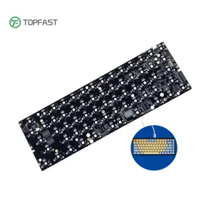 Guangzhou fabricación GK61 a través de QMK apoyo rgb tipo c intercambio en caliente oem 60% Cable de teclado mecánico pcb