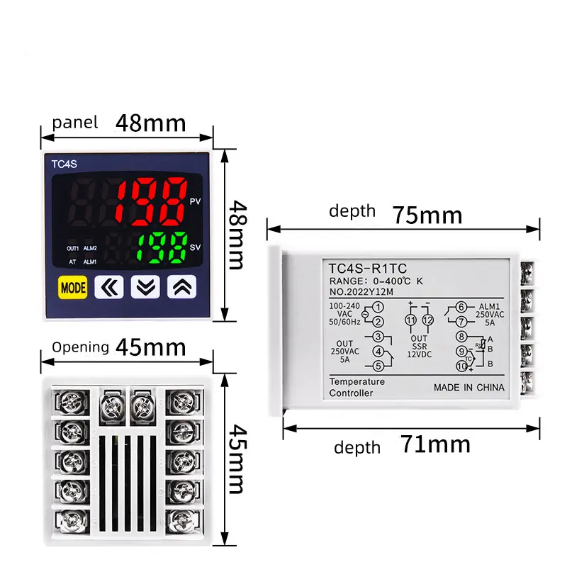 8-năm Nhà máy cung cấp trực tiếp kiểm soát nhiệt độ cụ tc4s hiển thị kỹ thuật số thông minh PID điều chỉnh