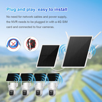 Caméra de sécurité solaire PTZ 4G SIM vers WiFi pour extérieur, camouflage, étanche, installation facile, avec double panneaux solaires