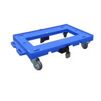 Caisse en plastique bleue légère, durable et écologique, pour la logistique et le stockage, avec chariot à quatre roues et haute capacité de charge, vente en gros à prix abordable