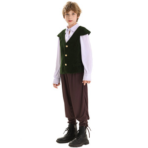 Costume médiéval Renaissance pour enfants : Gilet et pantalon de prince pour spectacle, collection Printemps 2025, tenue de scène - Product Image 3