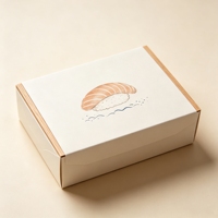 Boîtes à sushi en papier kraft personnalisables pour l'emballage de gâteaux et d'aliments, jetables, taille et logo personnalisés