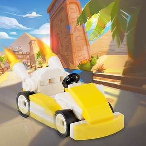 MOC1218-1222 série créative <span class=keywords><strong>Mario</strong></span> Kart avec Wario Luigi princesse pêche Waluigi Supermario jeu dessin animé bloc de construction enfants jouets - Product Image 3