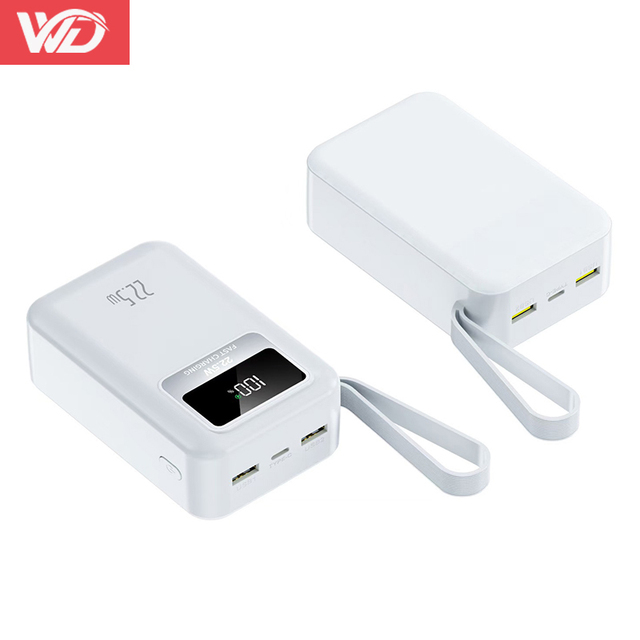Super Mini Power Bank 30000mah Fast Charging Portable Power Bank 30000 MAh with Lanyard External Battery for Outdoor Travel