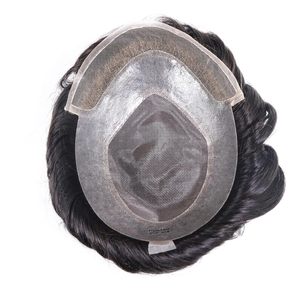 Toupee de alta calidad para hombres 100% Sistema de reemplazo de cierre de diseño derecho de cabello humano indio listo para enviar - Product Image 1