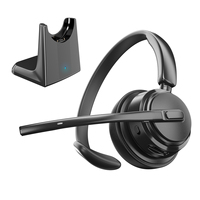 Headset Call Center Profesional Single Ear 5.3 Nirkabel dengan Dongle USB & Dual Link