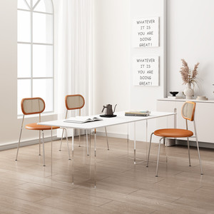 Đá tấm vuông Bàn Ăn Hiện đại có thể gập lại bàn ăn cho 6 trong phòng khách với ghế nổi - Product Image 1