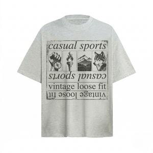 Camiseta personalizada de algodón 100% de alta calidad, precio bajo, estilo vintage, con estampado gráfico, estilo deportivo y urbano, para hombre. - Product Image 1