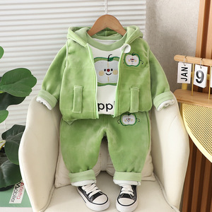 <span class=keywords><strong>Abbigliamento</strong></span> invernale spesso e caldo da ragazza set di vestiti in cotone peluche per bambine - Product Image 2
