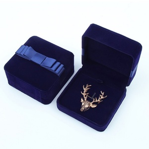 Luxury Modern Rectangle PU Leather Brooches Packaging Box Flip-Top Velvet for Armband Medal Jewelry <b>Gift</b> <b>Boxes</b> - Product Image 2