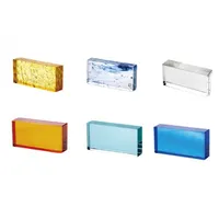 Moderno respetuoso con el medio ambiente, transparente, de doble cara, patrón de hielo, bloque de vidrio de ladrillo de cristal de fusión en caliente