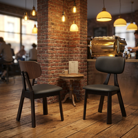 Chaise de salle à manger commerciale en bois massif au design moderne pour restaurant, salon de thé et café
