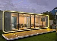 Maisonnette préfabriquée moderne et contemporaine de type Apple Pod, maison modulaire pour l'habitation en arrière-cour, location Airbnb, cabane intelligente, imperméable