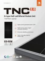 Efisiensi Tinggi Tongwei tw-solar 635W 640W 645W 650W 655W Panel surya n-tipe 132 sel Bifacial kaca modul PV