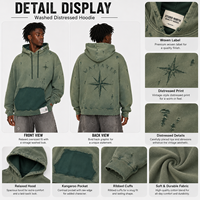 Sudaderas y Camisetas Extra Grandes de Felpa 100% Algodón de 450 g/m² con Cierre y Lavado Ácido, Corte y Confección Personalizados para Hombre, Unisex, Deportivas