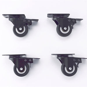 Premium Quality Swivel Stem Caster With Dual Brake System Heavy Duty Black Rubber Wheel For Scaffolding And Workshop - Product Image 4