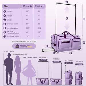 Free sample Dance Costume Duffel Rolling Dance Bag with Rack, Best Selling <b>Wheeled</b> Collapsible Rolling Garment Rack/<b>Luggage</b> Bags - Product Image 3