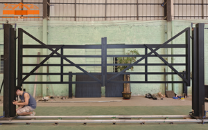 Super fábrica de fabricación de seguridad puertas batientes puerta de aluminio Puerta de granja Rancho puerta de entrada - Product Image 3