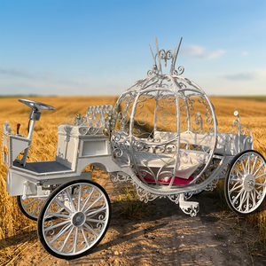 Chariot de princesse de luxe pour mariage, type Cendrillon, électrique, blanc, en forme de citrouille, transport spécial - Product Image 1