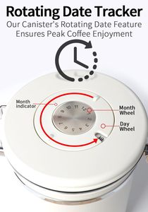 กระป๋องสแตนเลสสำหรับเก็บอาหาร น้ำตาล เมล็ดกาแฟ ชา ขนาด 250/500/750 กรัม พร้อมวาล์ว CO2 และช้อน - Product Image 3