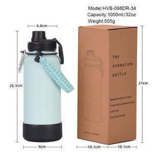 Bouteille isotherme en acier inoxydable de 1 L avec corde à main, bouteille d'eau pour les sports de plein air, gobelet à boire pour l'escalade et la randonnée, sans BPA, gobelet en vente chaude - Product Image 5