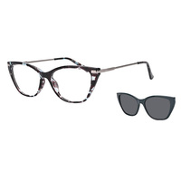 Lunettes de soleil œil de chat tendance et haut de gamme avec logo personnalisé, en TR90, à clipser, pour femmes, vente en gros, faible MOQ, articles prêts à l'emploi