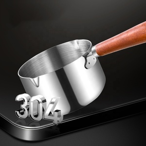 SS304 Stainless Steel Mini Frying <strong>Pan</strong> Splash Oil/Milk/Coffee/Fruit <strong>Jam</strong> <strong>Pan</strong> With Rosewood Handle 120ml - Product Image 2
