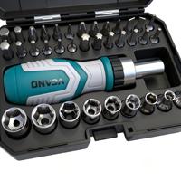Ensemble de tournevis magnétiques miniatures de qualité industrielle, 36 pièces, finition chromée, acier au carbone, poignée en plastique, OEM disponible, garantie 1 an